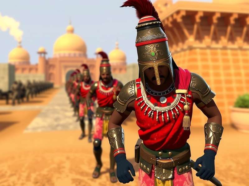 Gujarat Gunners game screenshot showing players in traditional Indian armor